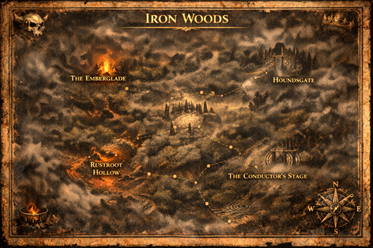 Map of the Iron Woods