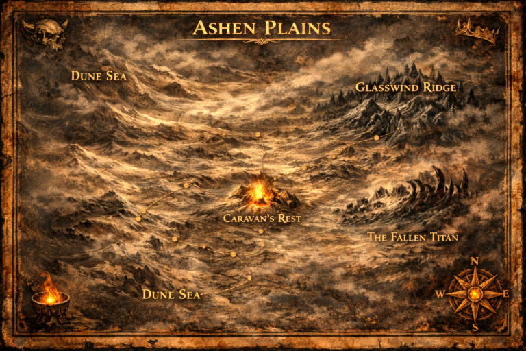 Map of the Ashen Plains