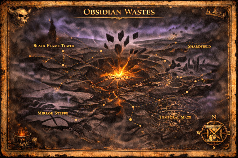 Map of the Obsidian Wastes